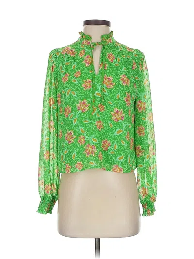 Pre-owned Joie Long Sleeve Blouse In Green