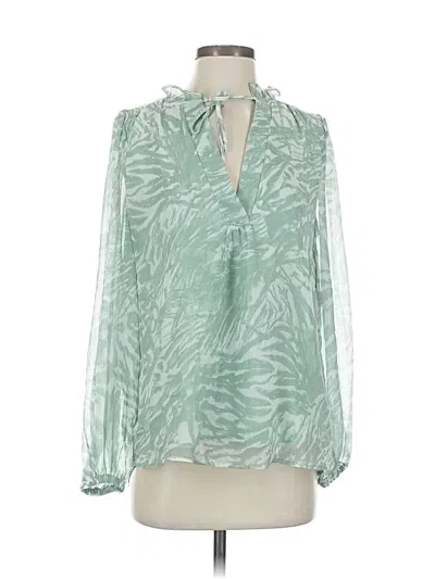 Pre-owned Joie Long Sleeve Blouse In Green