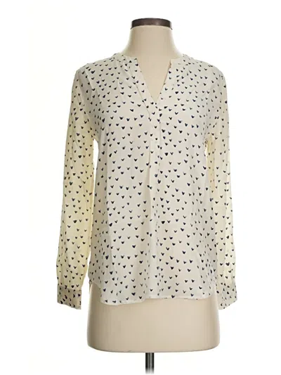 Pre-owned Joie Long Sleeve Blouse In Ivory