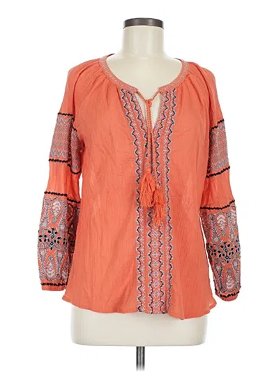 Pre-owned Joie Long Sleeve Blouse In Orange