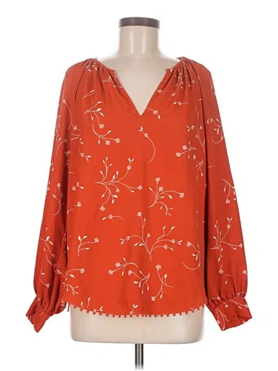 Pre-owned Joie Long Sleeve Blouse In Orange
