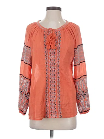 Pre-owned Joie Long Sleeve Blouse In Orange