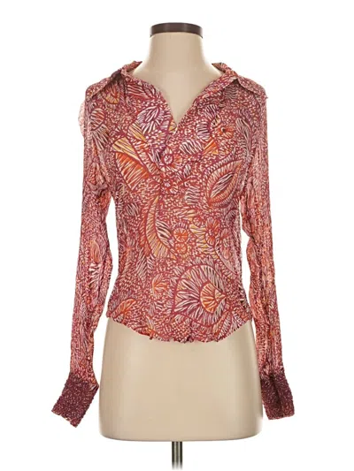 Pre-owned Joie Long Sleeve Blouse In Orange