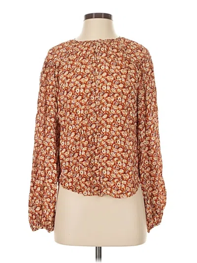 Pre-owned Joie Long Sleeve Blouse In Orange