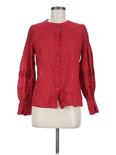 Pre-owned Joie Long Sleeve Blouse In Red