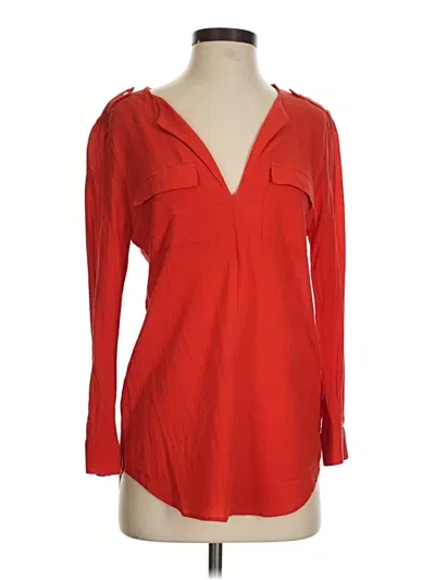 Pre-owned Joie Long Sleeve Blouse In Red