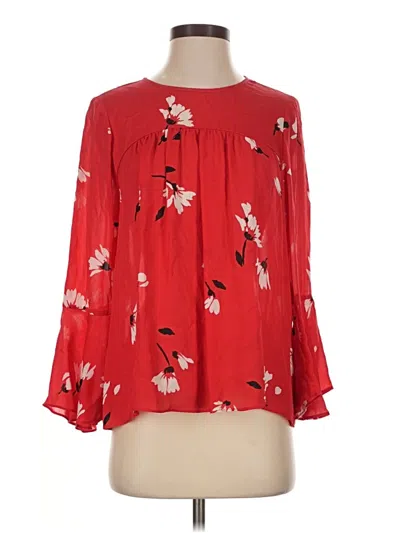 Pre-owned Joie Long Sleeve Blouse In Red