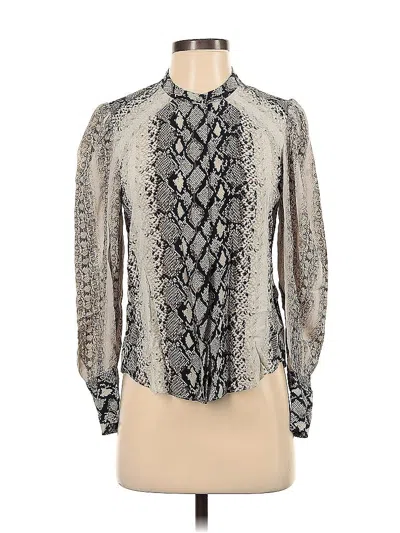 Pre-owned Joie Long Sleeve Blouse In Silver