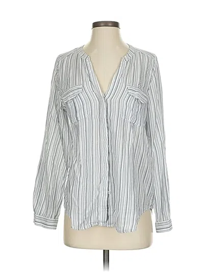 Pre-owned Joie Long Sleeve Blouse In Silver