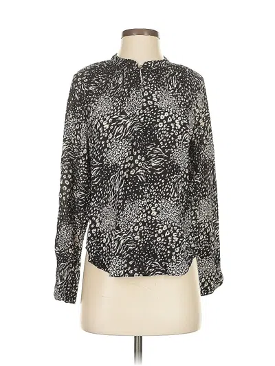 Pre-owned Joie Long Sleeve Blouse In Silver