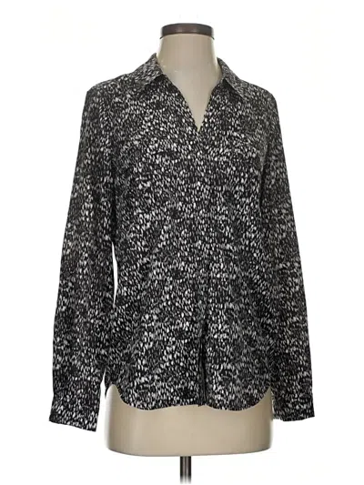 Pre-owned Joie Long Sleeve Blouse In Silver