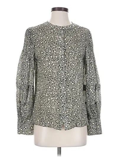 Pre-owned Joie Long Sleeve Blouse In Silver