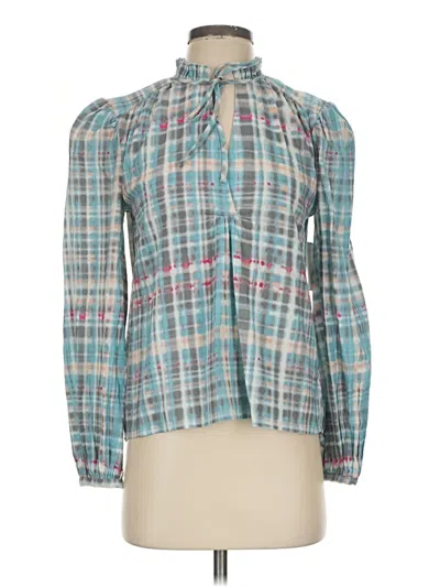 Pre-owned Joie Long Sleeve Blouse In Teal