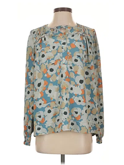 Pre-owned Joie Long Sleeve Blouse In Teal