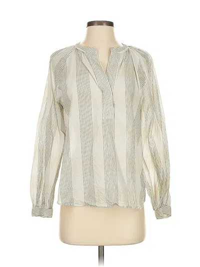 Pre-owned Joie Long Sleeve Blouse In White