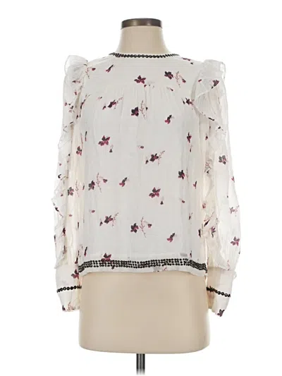 Pre-owned Joie Long Sleeve Blouse In White