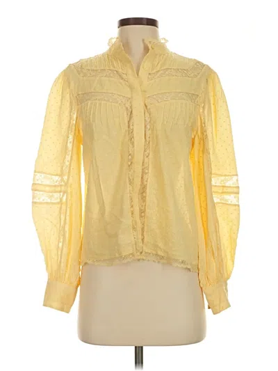 Pre-owned Joie Long Sleeve Blouse In Yellow