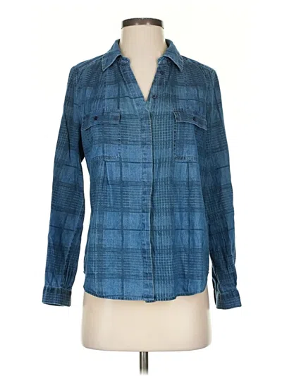 Pre-owned Joie Long Sleeve Button Down Shirt In Blue