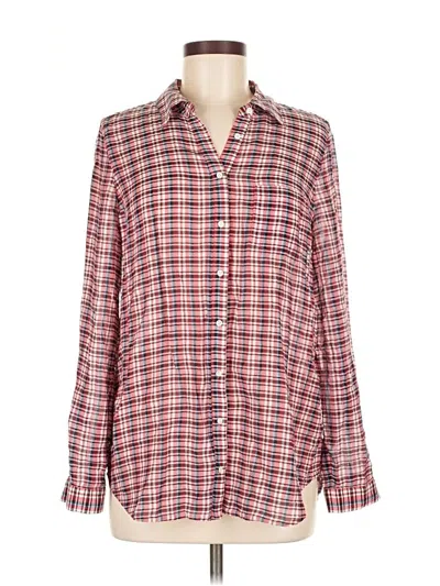 Pre-owned Joie Long Sleeve Button Down Shirt In Red
