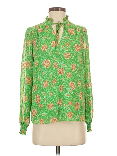 Pre-owned Joie Long Sleeve Polo Shirt In Green