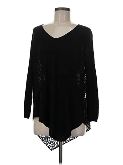 Pre-owned Joie Long Sleeve Top Black Floral Pattern V-neck Tops