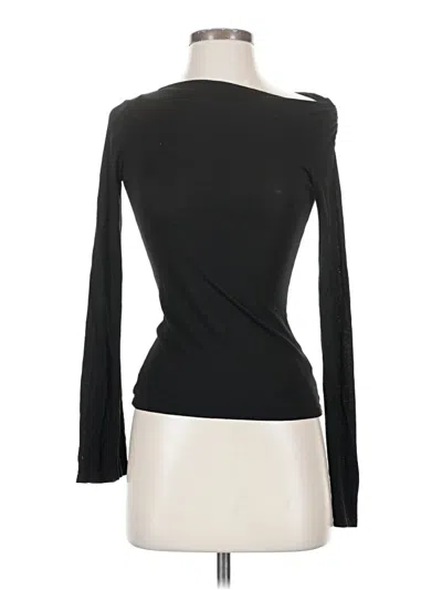 Pre-owned Joie Long Sleeve Top Black One Shoulder Neckline Tops