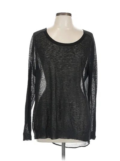 Pre-owned Joie Long Sleeve Top Black Scoop Neck Tops