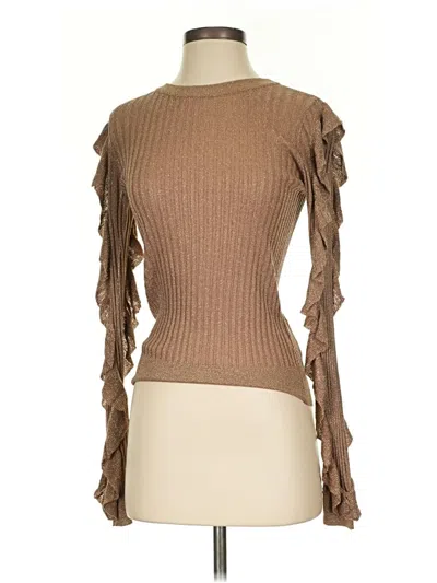 Pre-owned Joie Long Sleeve Top Brown Turtleneck Tops