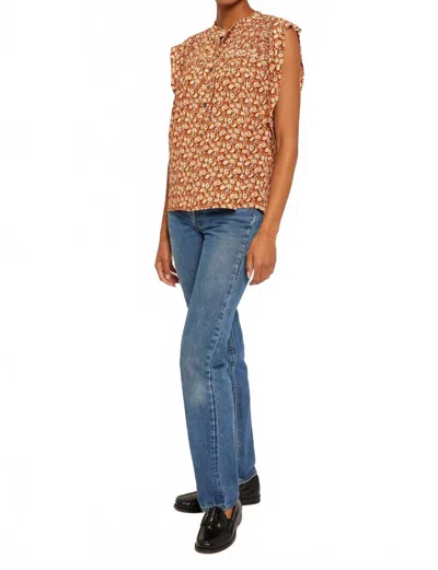 Joie Marley Short Sleeve Top In Umber Multi In Brown