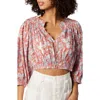 JOIE JOIE MAY FLORAL CROPPED BLOUSE