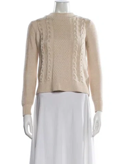 Pre-owned Joie Merino Wool Crew Neck Sweater In Neutral