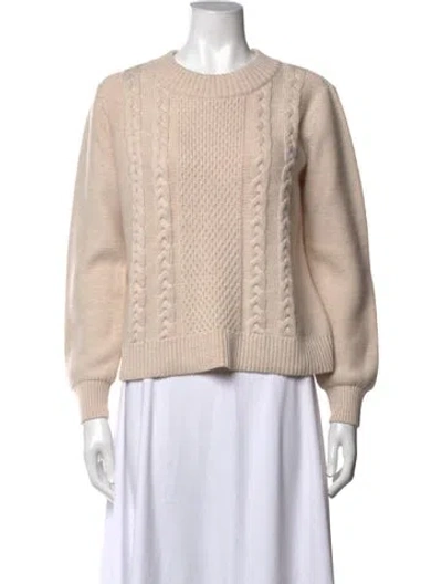 Pre-owned Joie Merino Wool Crew Neck Sweater In Neutrals