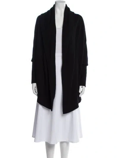 Pre-owned Joie Merino Wool Open Front Sweater In Black
