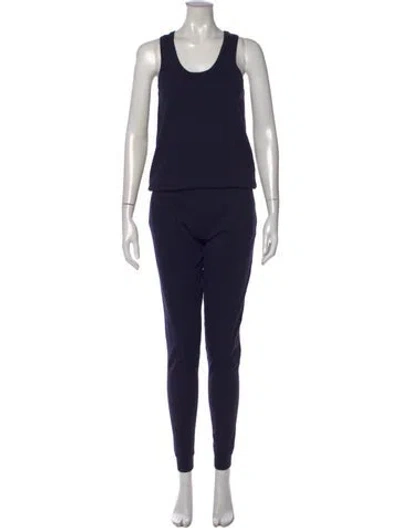 Pre-owned Joie Merino Wool Scoop Neck Jumpsuit In Blue