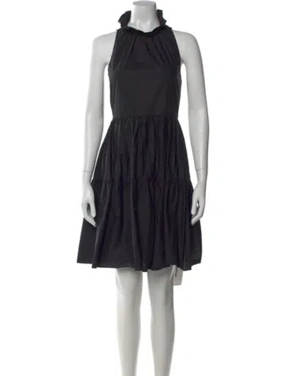 Pre-owned Joie Mock Neck Knee-length Dress In Black
