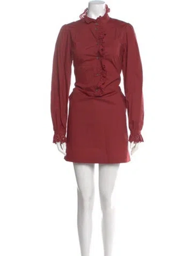 Pre-owned Joie Mock Neck Mini Dress In Burgundy