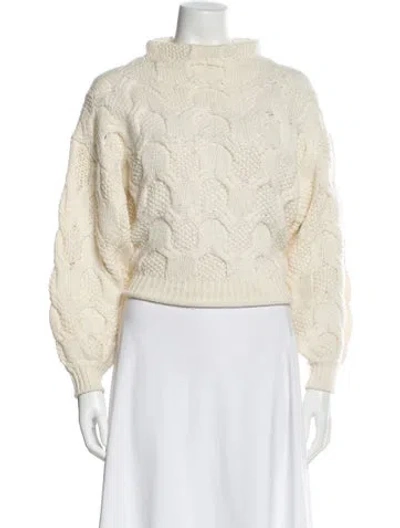 Pre-owned Joie Mock Neck Sweater In Neutral
