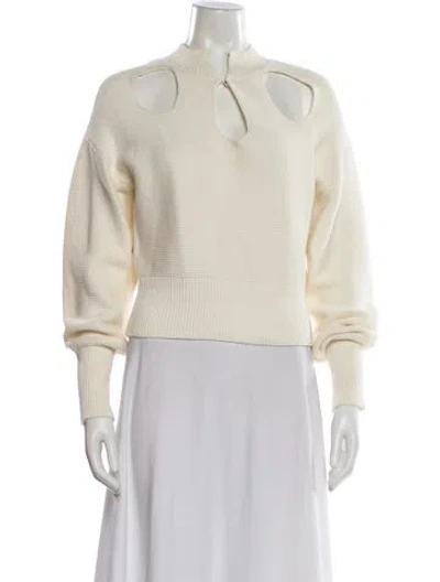 Pre-owned Joie Mock Neck Sweater In Neutral