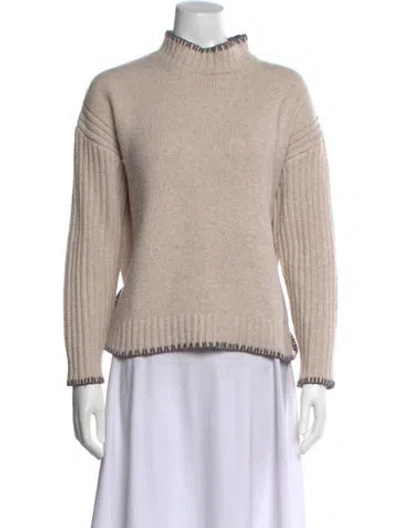 Pre-owned Joie Mock Neck Sweater In Neutral