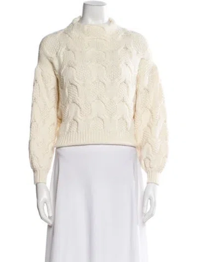 Pre-owned Joie Mock Neck Sweater In White