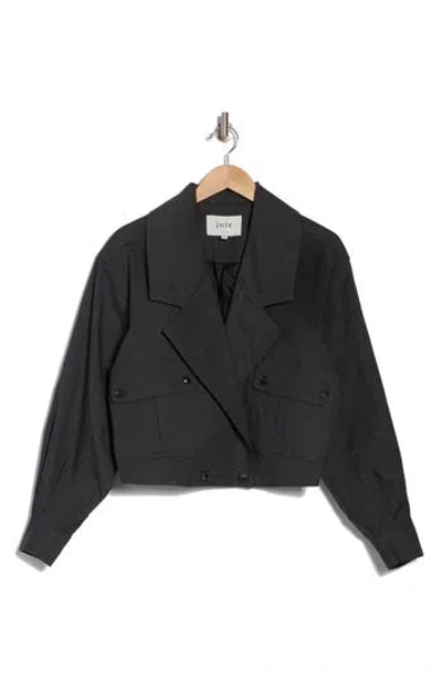 Joie Myla Cotton Blend Crop Jacket In Black