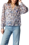 Joie Naomi Long Sleeve Silk Top In Blue In English Manor Multi