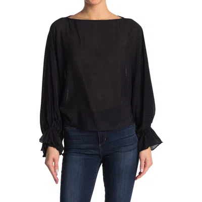 Joie Nylah Silk Blend Long Sleeve Top In Caviar