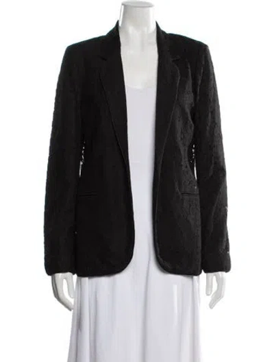 Pre-owned Joie Nylon Lace Pattern Blazer In Black