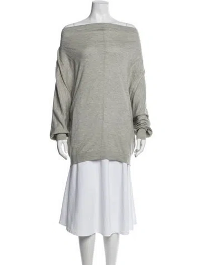 Pre-owned Joie Nylon Off-the-shoulder Sweater In Gray