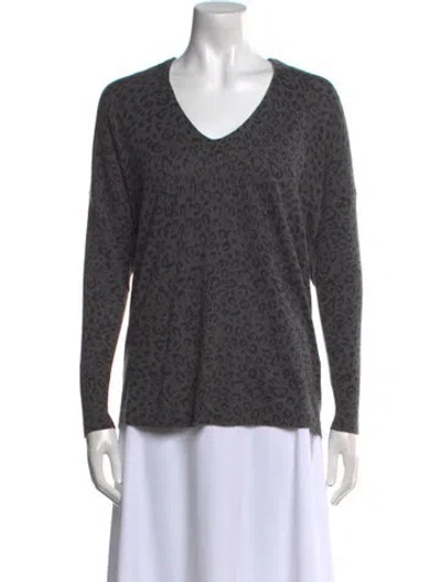 Pre-owned Joie Nylon V-neck Sweater In Gray