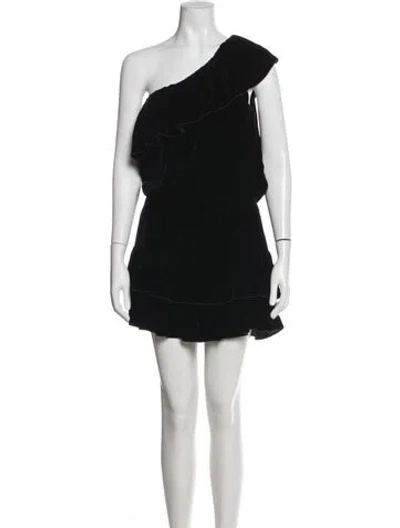 Pre-owned Joie One-shoulder Mini Dress In Black