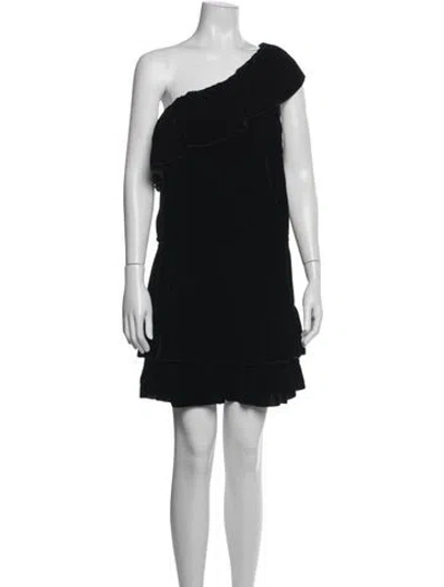Pre-owned Joie One-shoulder Mini Dress In Black