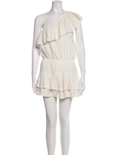 Pre-owned Joie One-shoulder Mini Dress In White