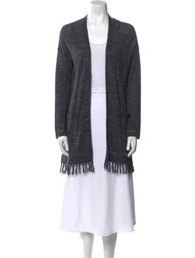 Pre-owned Joie Open Front Sweater In Black